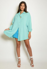 Cheesecloth Shirt Dress 