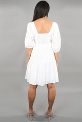 Cotton Square Neck Smock Dress