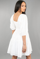 Cotton Square Neck Smock Dress