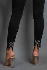 Diamante Bow Ankle Grazer Jeans