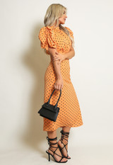 Backless Polka Dot Midi Dress
