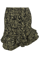 Animal Print Ruched Tier Mini Skirt