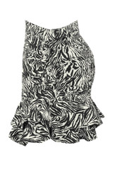 Animal Print Ruched Tier Mini Skirt