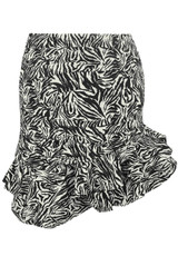 Animal Print Ruched Tier Mini Skirt