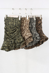 Animal Print Ruched Tier Mini Skirt