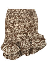 Animal Print Ruched Tier Mini Skirt