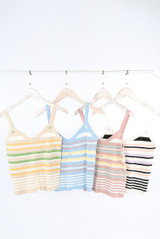 Striped Knitted Cami Tops