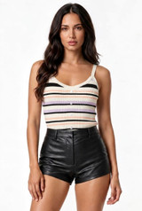 Striped Knitted Cami Tops