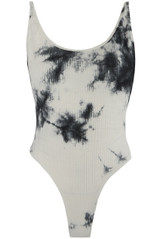 Tie Dye Print Open Back Bodysuit