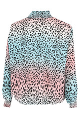 Leopard Print High Neck Blouse