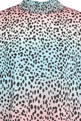 Leopard Print High Neck Blouse