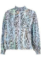 Leopard Print High Neck Blouse