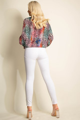 Leopard Print High Neck Blouse