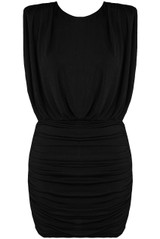 Ruched Slinky Sleeveless Mini Dress