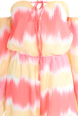 Tie Dye Print Off Shoulder Knotted Playsuit