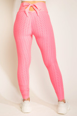 Back Knotted Waffle Sports Leggings