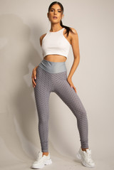 Back Knotted Waffle Sports Leggings