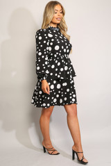 Polka Dot High Neck Midi Dress