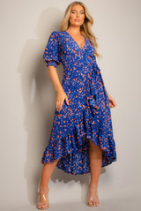 Splodge Print Wrap Dress 