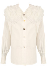 Pearl Embellished Lace Collar Blouse