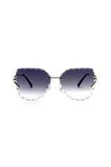 Bevelled Edge Rimless Sunglasses