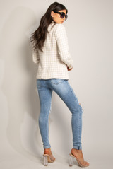 Dogtooth Tweed Tailored Blazer