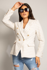 Dogtooth Tweed Tailored Blazer
