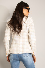 Dogtooth Tweed Tailored Blazer