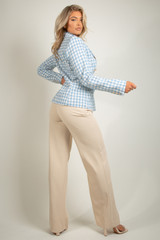 Dogtooth Tweed Tailored Blazer