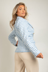 Dogtooth Tweed Tailored Blazer