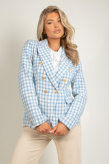 Dogtooth Tweed Tailored Blazer
