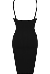 Star Trim V Neck Ribbed Midi Dress Star Trim V Neck Ribbed Midi Dress