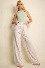 Cut Out Back Ribbed Knit Tops