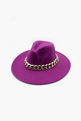  Fedora Hat With Chunky Chain