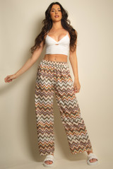 Zig Zag Print Wide Leg Trouser