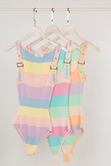 Buckle Strap Striped Bodysuit