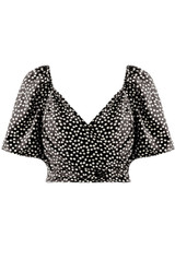 Daisy Print Cross Over Crop Top