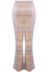 Contrast Lilac Stripe Print Flare Trouser 