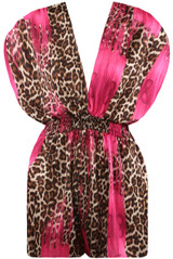 Contrast Animal Print Playsuit