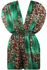 Contrast Animal Print Playsuit