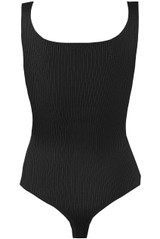 Ribbed Fine Knit Bodysuit With Button Detail