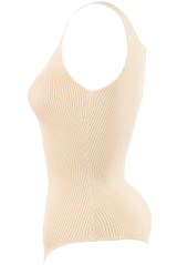 Ribbed Fine Knit Bodysuit With Button Detail