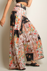 Floral Patchwork Print Palazzo Pants