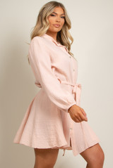 Swing Belted Shirt Dress