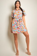 Floral Watercolour Shirt Dress