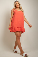 Linen Strappy Mini Skater Dress