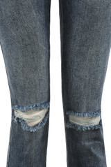 Dark Wash Skinny Jeans With Raw Hem