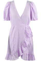 Frilled Side Knotted Wrap Dress