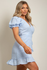 Frilled Side Knotted Wrap Dress