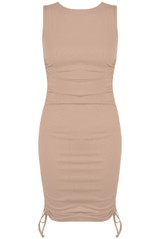Side Ruched Knotted Mini Dress